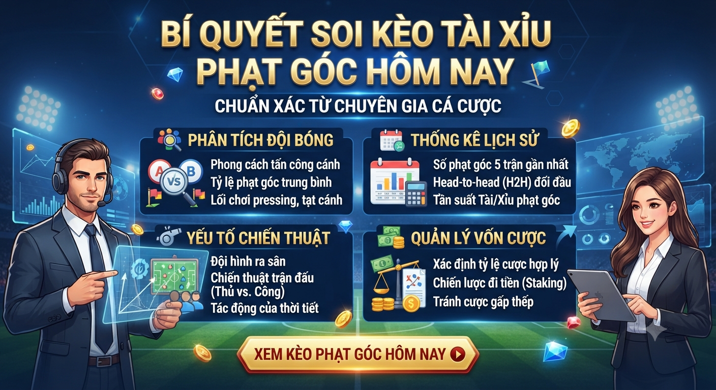 tài xỉu phạt góc hôm nay